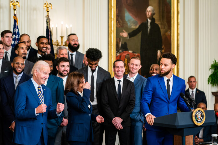 Golden State Warriors and Steph Curry Visit The White House With Bay Area Rappers