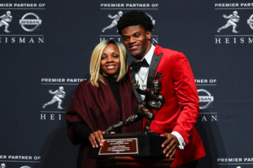 Lamar Jackson with his mother and agent Felicia.