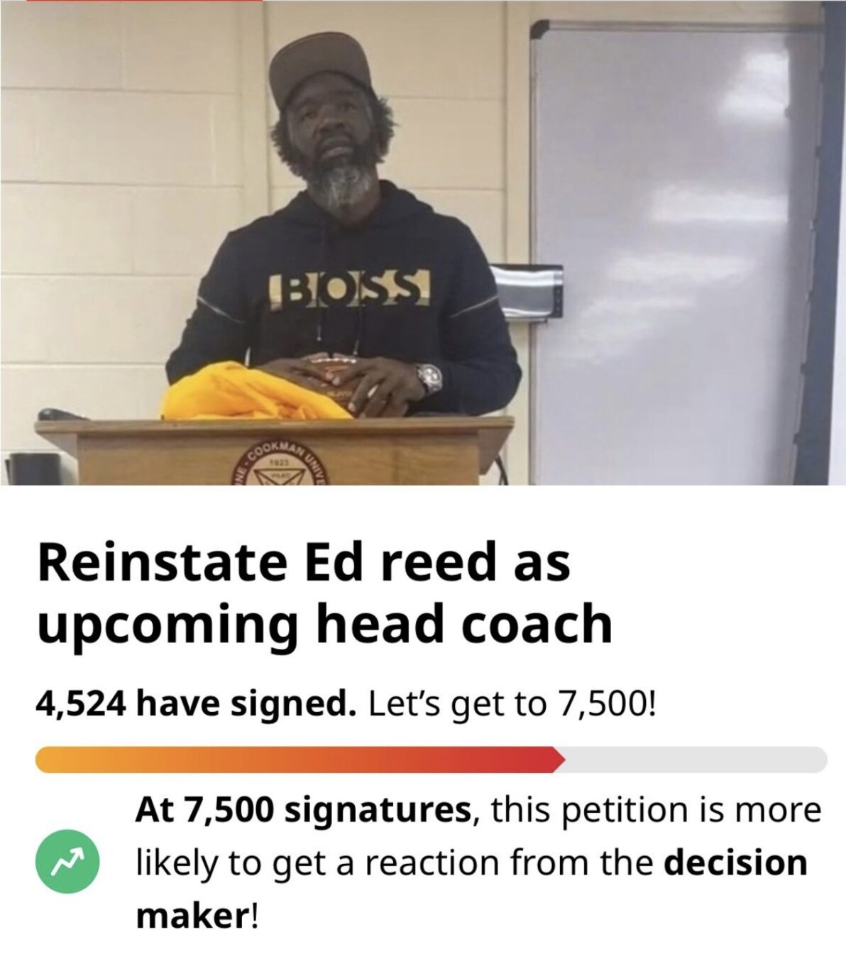 Bethune Cookman students are protesting the firing of Ed Reed as head football coach.