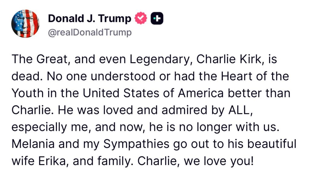 “The Great, Legendary Charlie Kirk”: Conservative Leader Was A High