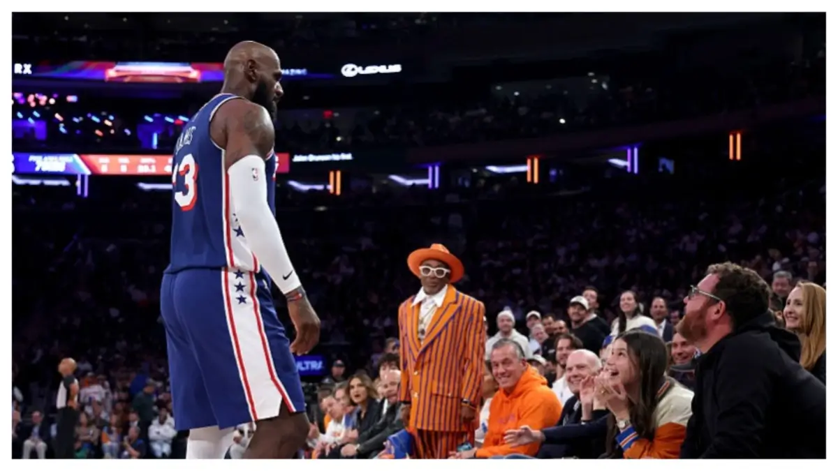 'I'm Not From The West Coast': LeBron James Curses Out New York Knicks Fan Courtside As Philadelphia 76ers Spoil Team's Championship Ring Night In His Debut