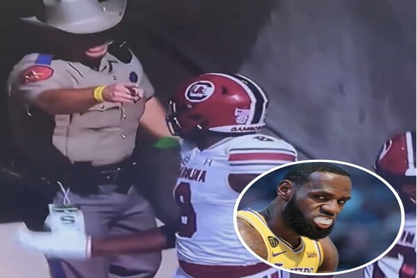 Fans Not Buying Lakers Star’s ‘Fake Outrage’ For Cop Who Bumped South Carolina Star Nyck Harbor